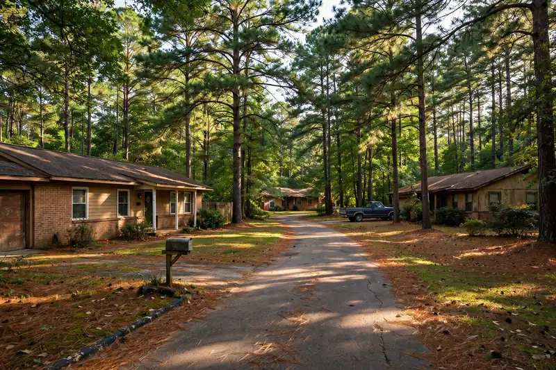Roof inspection in Sterling Forest, Channelview, TX — wooded pine neighborhood