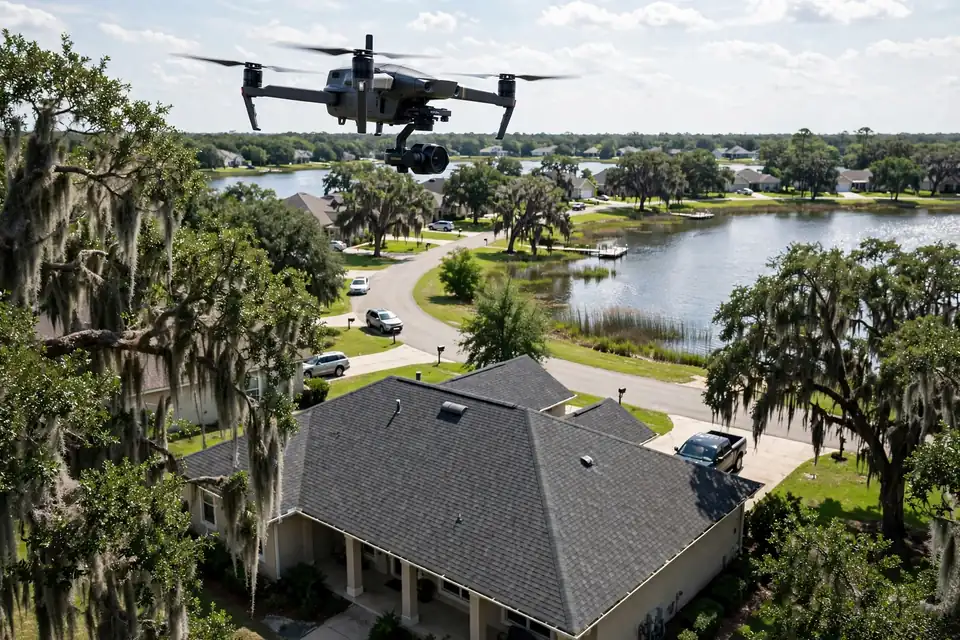 Inspección del Techo con Dron in Lakeview Homes, Channelview, TX