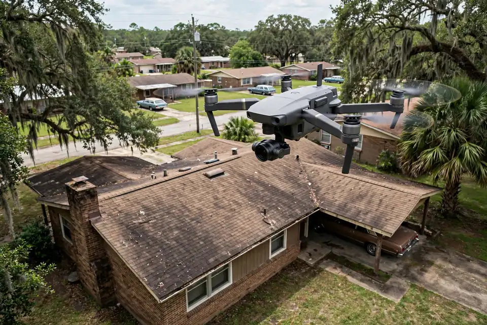 Inspección del Techo con Dron in Old River Manor, Channelview, TX