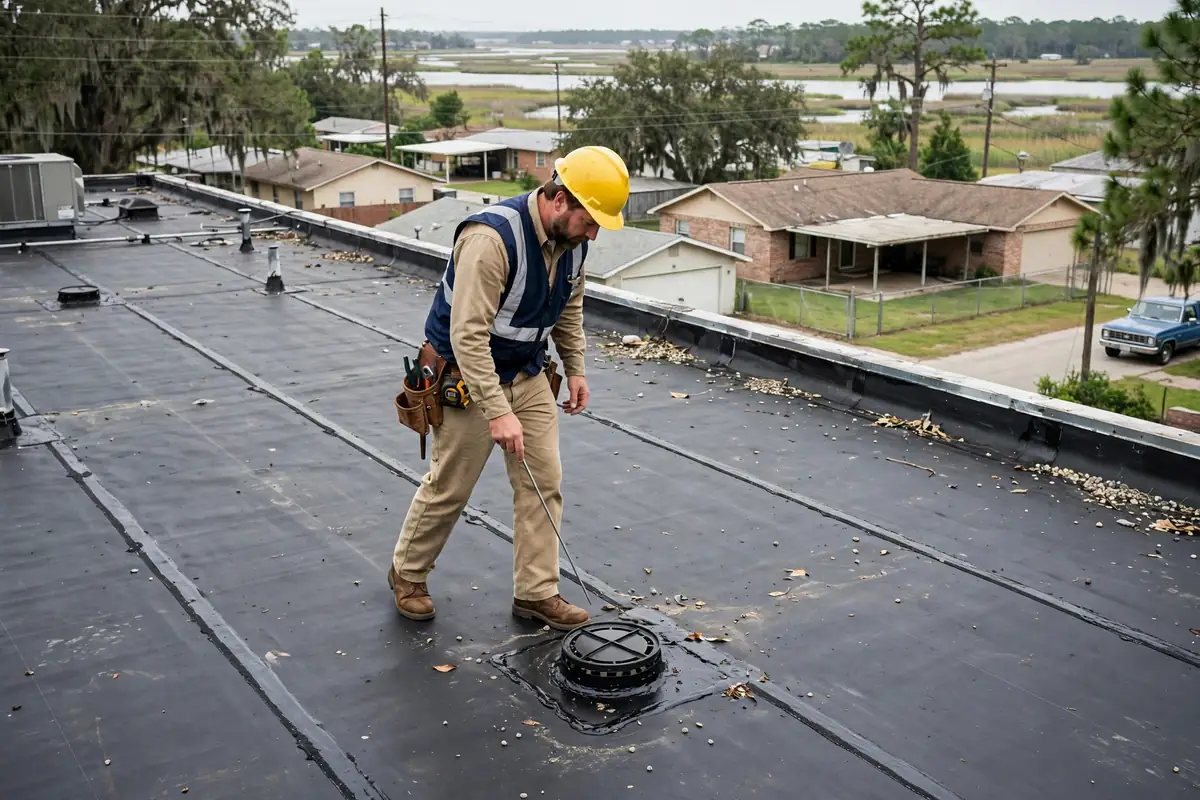 Inspección de Techo Plano in Old River Terrace, Channelview, TX