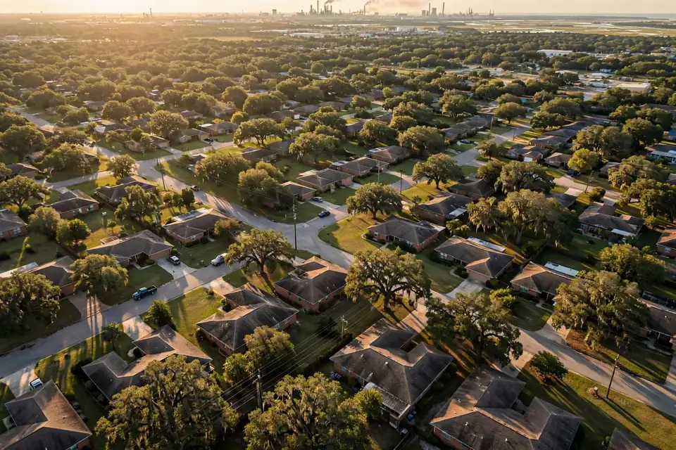 Roof inspector examining shingles on a Channelview, TX home